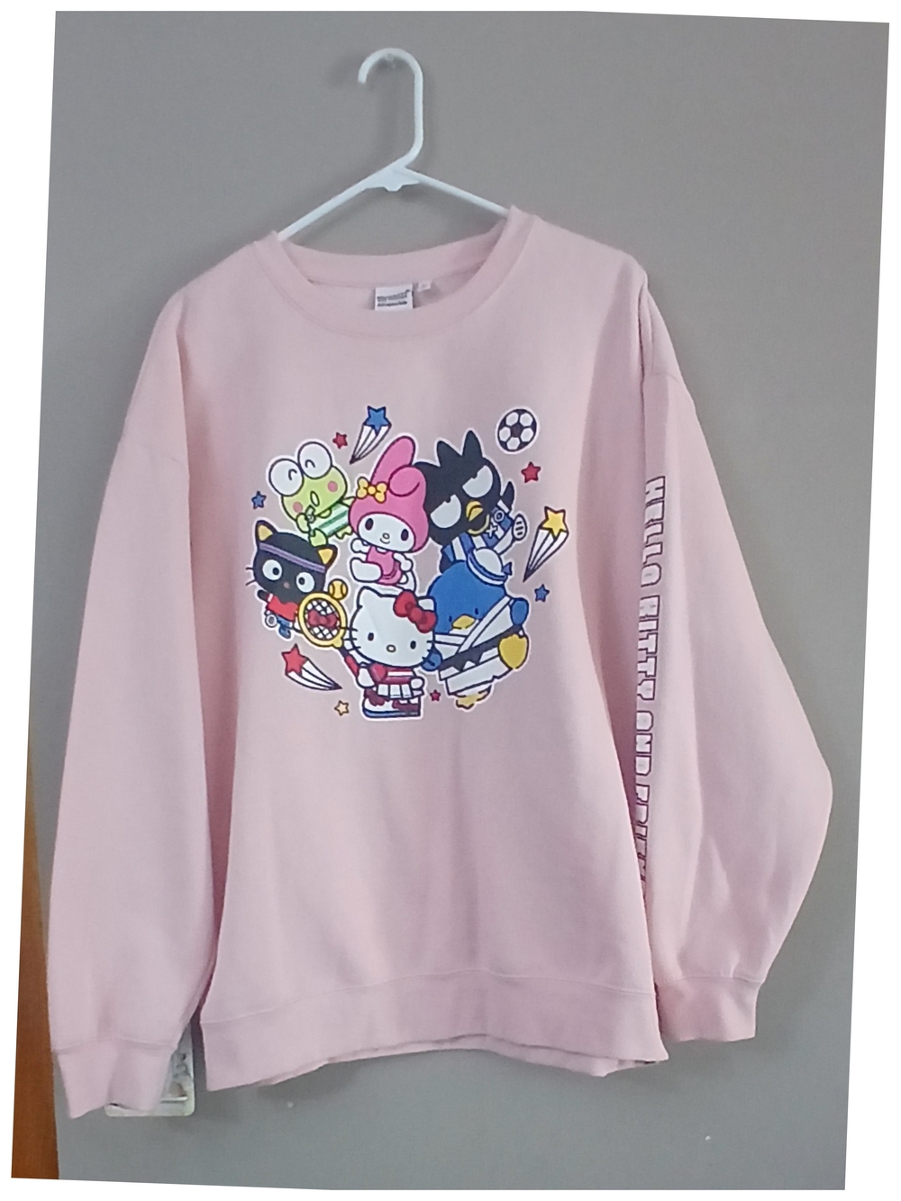 Sanrio Characters Pink Crewneck Sweatshirt Size L